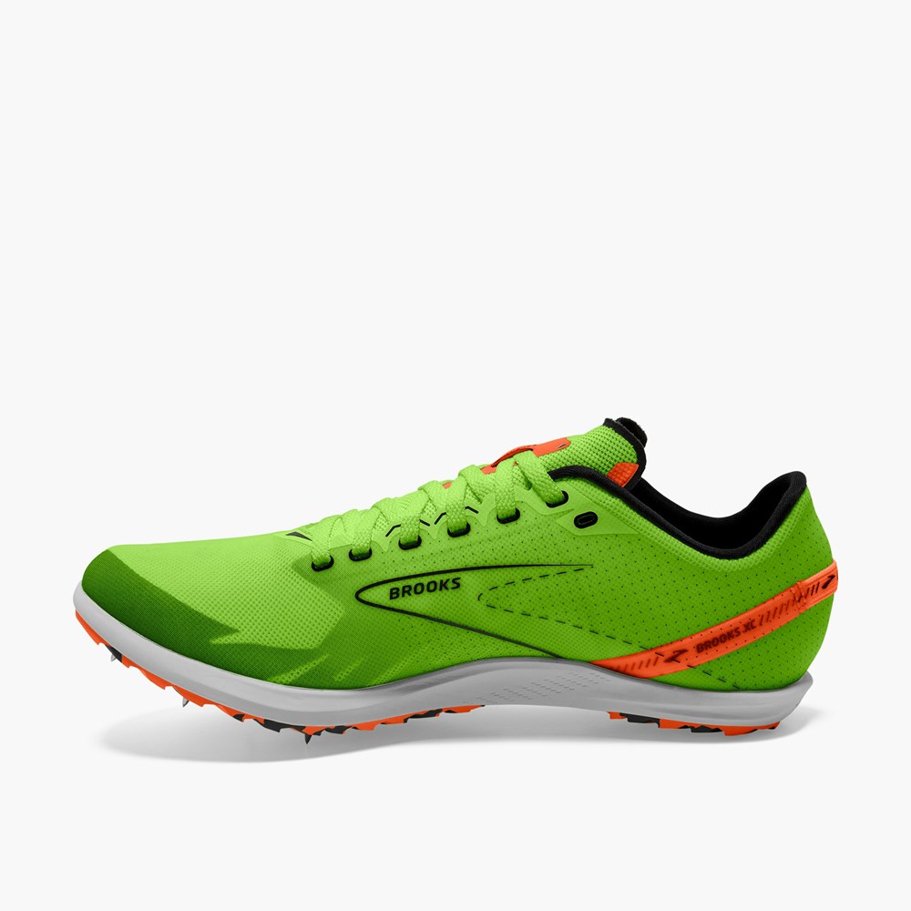 Chaussure Running Brooks Draft XC Cross Country with Spikes Vert Rouge Orange Blanche Femme | TIW-4855707